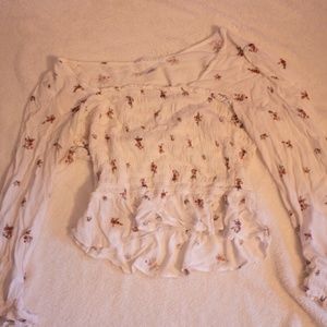 White Flower Printed Longsleeve